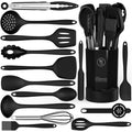 Multi-Functional Silicone Cooking Utensils Set - 446°F Heat Resistant Kitchen Utensils,Turner Tongs,Spatula,Spoon,Brush,Whisk,Ki... - Premium Stainless Steel Garlic Presser & Peeler - Default Title