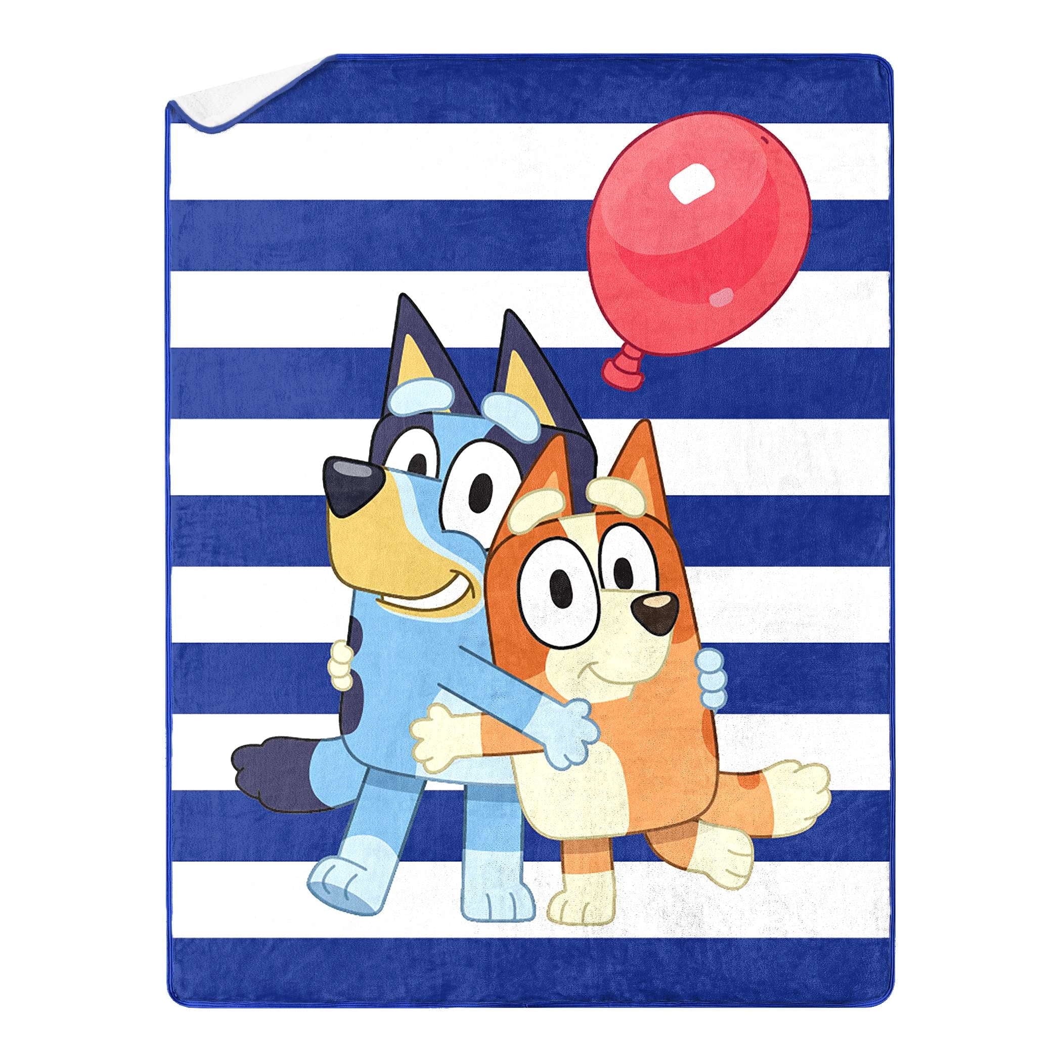 Super Soft Flannel Happy Hugs Kids Silk Touch Throw Blanket with Sherpa Reverse, 46 x 60 inches Blue – Soft Plush Fleece Throw Blanket - Cozy Fleece Throw Blanket for Couch & Bed - Default Title