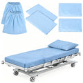 Cooling Sateen 6 Pcs Hospital Bed Sheets Set, Includes 2 Fitted Sheet 84x36x14", 2 Flat Sheets 104x59", 2 Pillowcases 19x29", Soft B... - Cooling Hotel Quality Bedding Sheets and Pillowcases - Default Title