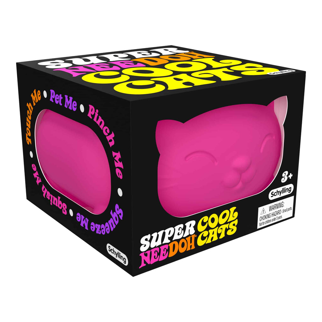 Adorable Character Super NeeDoh Cool Cats | Select Opal Prairie - Dino Character Malt-Gel Filled Sensory Glob - Surprise Me! (Random Color)