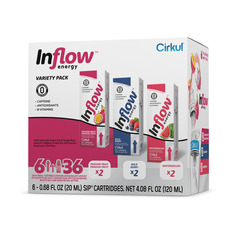 Vitamin-Infused Inflow Energy 6-Pack Variety Pack VCUW - Electrolyte Hydration Enhanced Taste Cartridges - Default Title