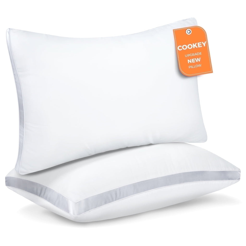 Orthopedic Support Bed Pillows King Size Set of 2, Luxury Hotel Quality,Fluffy and Supportive Gusseted Bed Pillows for Side, Back, or St... - Decorative Throw Pillow Cushion for Sofa & Bed - Default Title