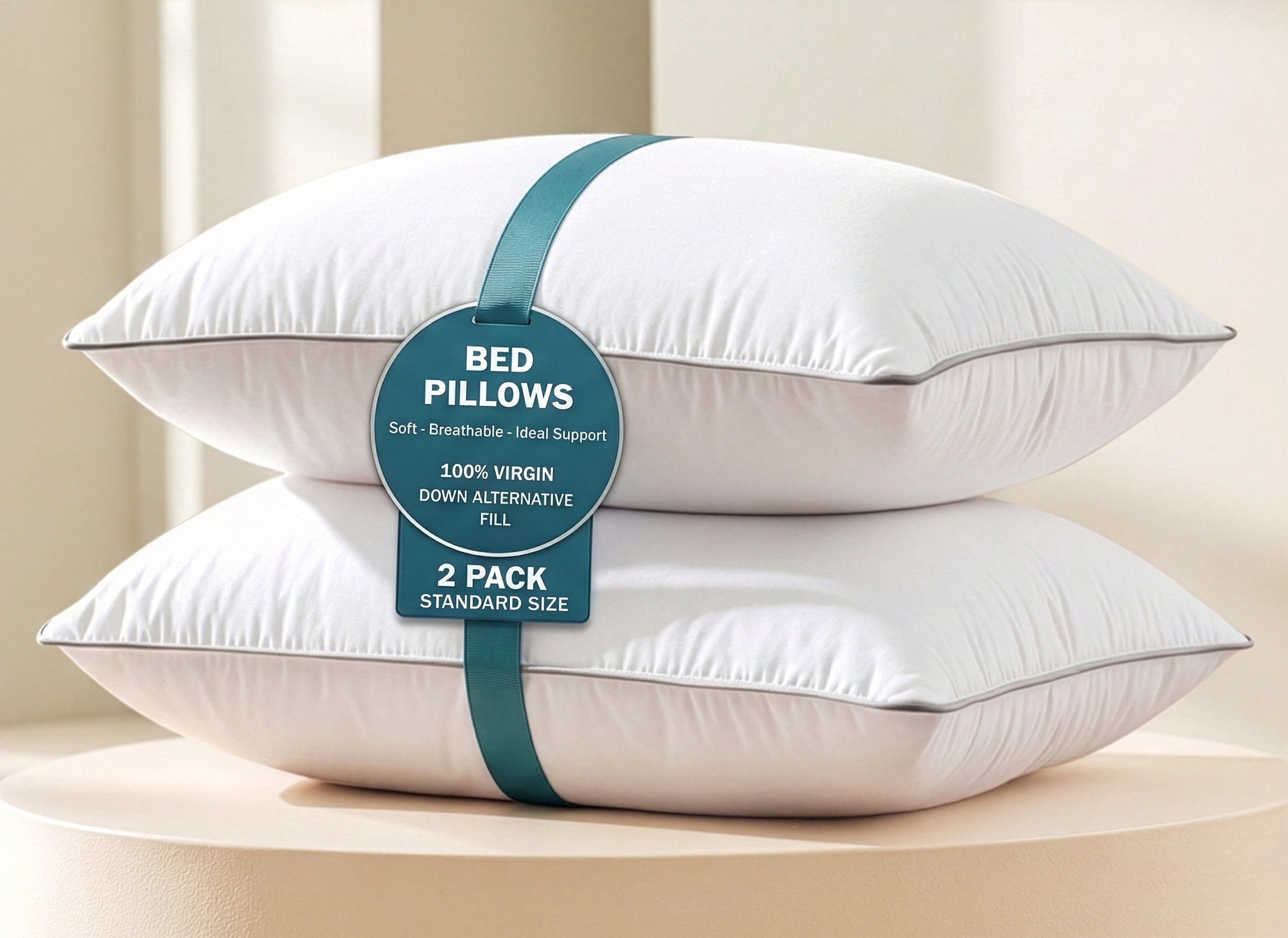 Orthopedic Support Pillows Standard Size Set of 2 – Standard Pillow, Cooling Comfort, Breathable, Easy Care Machine Washable, Perfect fo... - Hotel Quality Plush Sleeping Pillows - Default Title