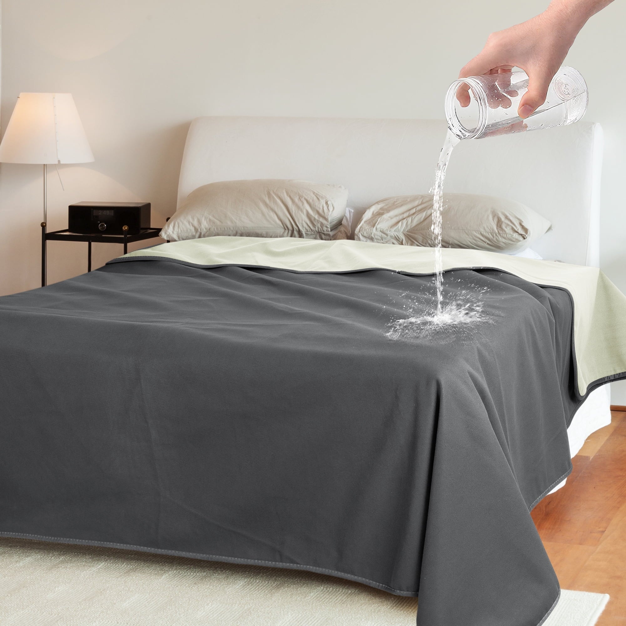 Reversible Sherpa Waterproof Blanket for Couch, Reversible Washable Sofa Bed Coverlet Protector | Leak Proof, Comfortable | for People ... - Super Soft Reversible Sherpa Flannel Blanket - Default Title