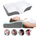 Decorative Plump Cervical Neck Pillow for Neck Pain Relief, Ergonomic Memory Foam Pillow Bed Pillows for Body Side Back Stomach Sleepi... - Decorative Throw Pillow Cushion for Sofa & Bed - Default Title