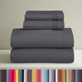 Breathable Luxury Sheets Set, 4 Piece Deep Pocket Sheets, 100% Soft Microfiber Bed Sheets Set, Gray - Cooling Hotel Quality Bedding Sheets and Pillowcases - Default Title