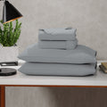 Ultra-Soft Soft Finish Microfiber Percale Queen Bed Sheet Set – 4-Piece Lightweight, Wrinkle-Resistant, Quick-Dry, Light Gray - Breathable Egyptian Cotton Flat & Fitted Sheets - Default Title
