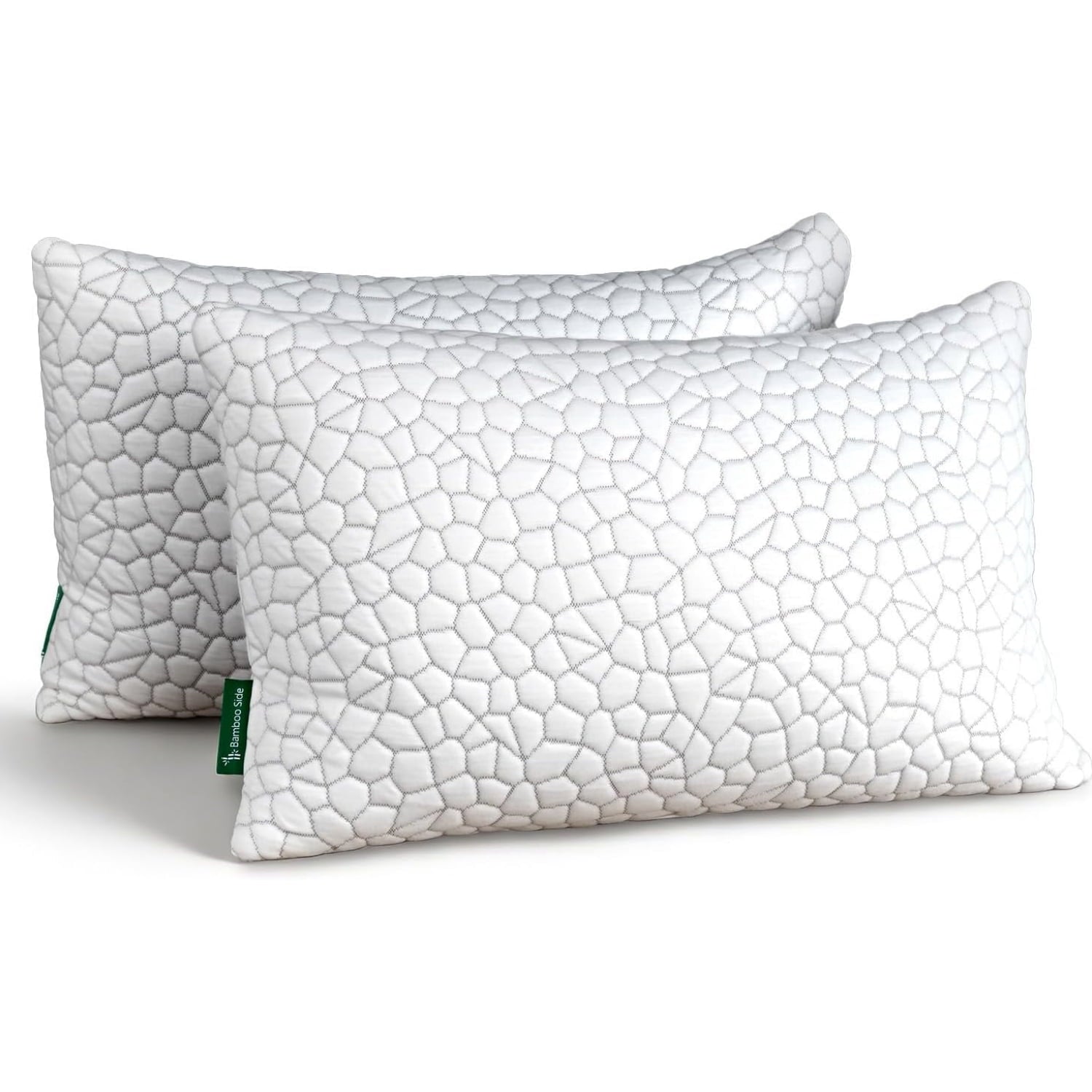 Orthopedic Support Shredded Memory Foam Pillows for Sleeping, Bed Pillows Queen Size Set of 2 Pack Adjustable for Side and Back Sleeper ... - Orthopedic Shredded Foam Bed Pillow Set - Default Title