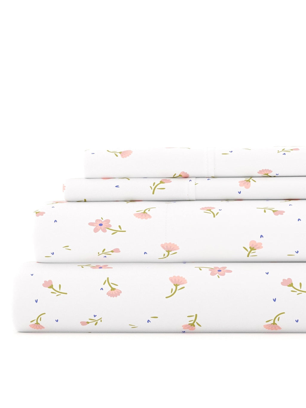 Premium Egyptian Cotton Ultra Soft & Breathable Wrinkle Free Bed Sheets Set - Floral Pink Farmhouse Patterned for Twin Size Bedding - Premium Ultra-Soft Pillowcase Pair for Sleeping - Default Title