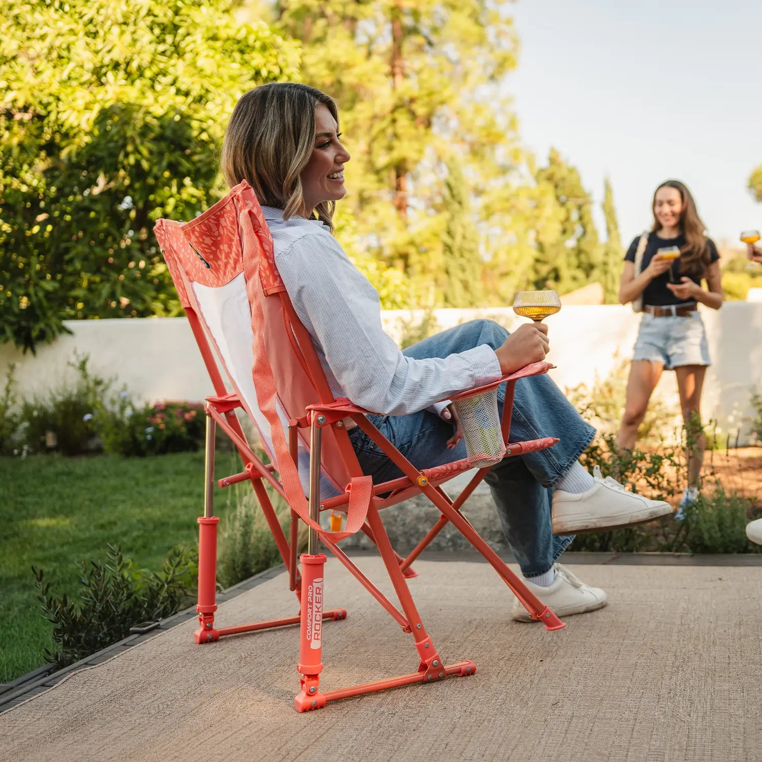 Smooth Motion Comfort Pro Rocker - Choice 375 - Patented Spring-Action Rocking Chair for Camping Detail