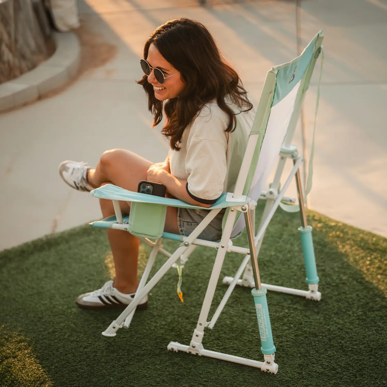 Smooth Motion Comfort Pro Rocker - Choice 375 - Patented Spring-Action Rocking Chair for Camping Detail