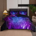 Fluffy Down Alternative Galaxy Comforter Set Outer Space Purple Starry Sky Night Pattern Bedding Set for Girls Boys Kids Teens Twin Size with... - Cloud-Like Soft Lightweight Bed Comforter - Default Title