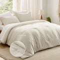 Fluffy Down Alternative Twin Comforter Set Beige, 5 Pieces Lightweight Twin Bedding Sets Boho with Comforter, Sheet, Pillowcase & Sham - Cloud-Like Soft Lightweight Bed Comforter - Default Title