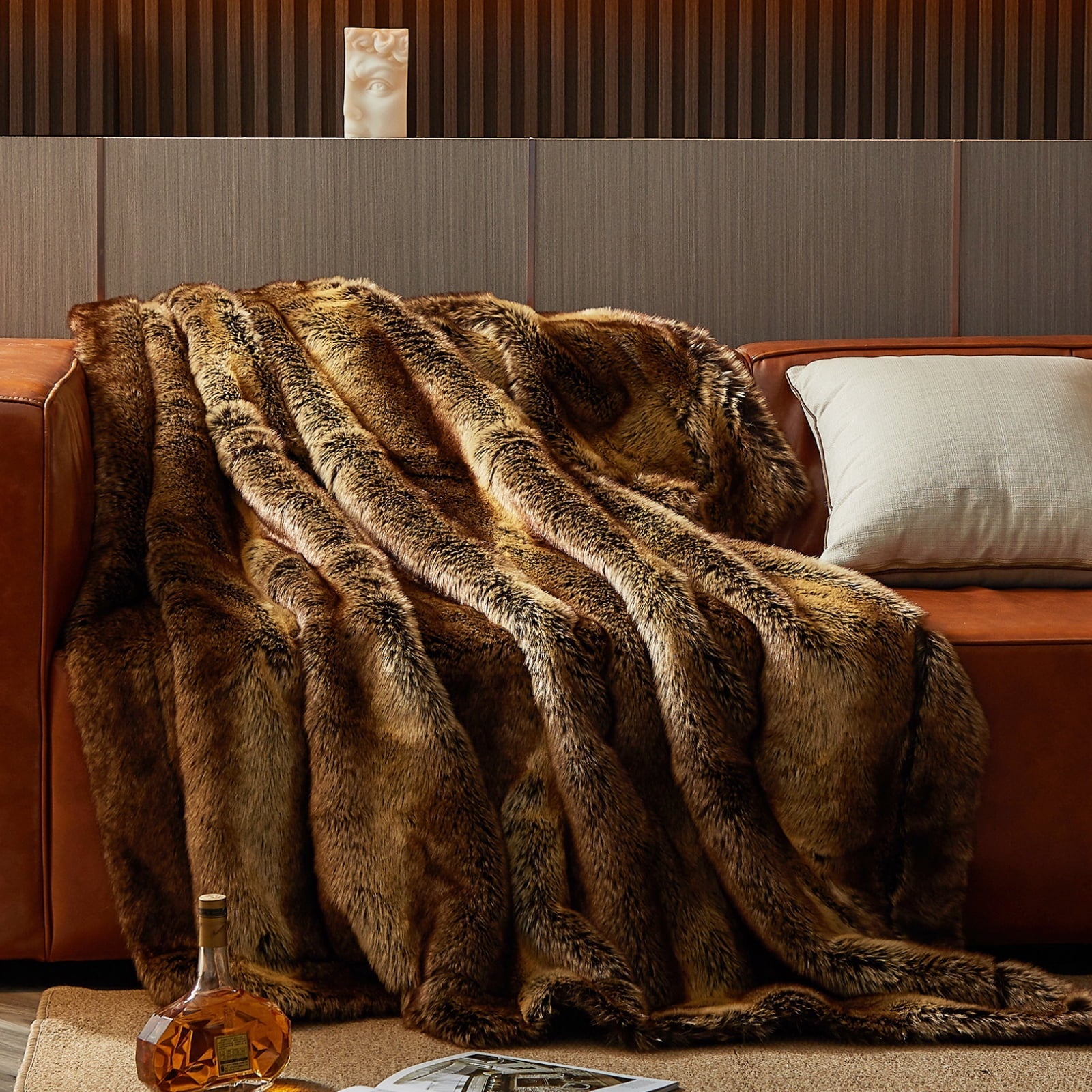 Cozy Fleece Luxury Faux Fur Throw Blanket for Bed Super Thick Warm Long Fluff Fuzzy Blankets for Bedroom Living Room, 60" x 80", ... - Cozy Fleece Throw Blanket for Couch & Bed - Default Title
