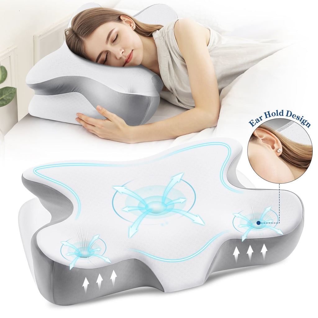 Orthopedic Support Cervical Pillow for Neck and Shoulder, Ergonomic Side Sleeper Pillow for Neck Support, Contour Memory Foam Pillows fo... - Decorative Throw Pillow Cushion for Sofa & Bed - Default Title