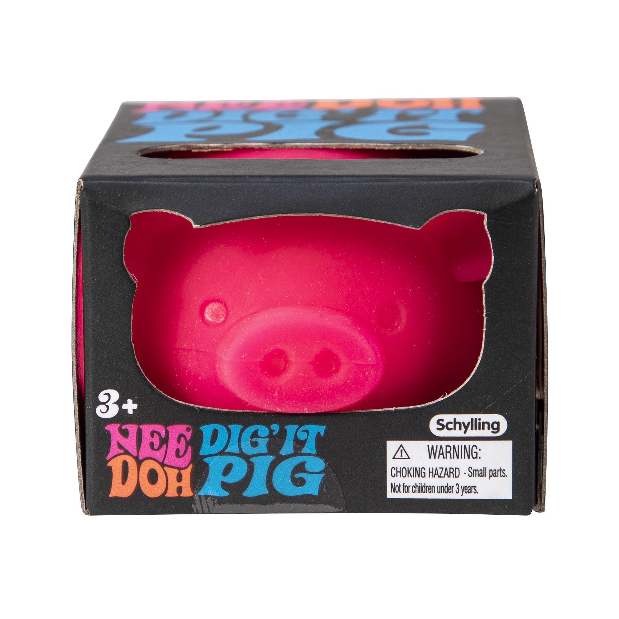 Cute Collectible NeeDoh Dig’ It Pig | Select Velvet Canopy - Dino Character Malt-Gel Filled Sensory Glob Detail