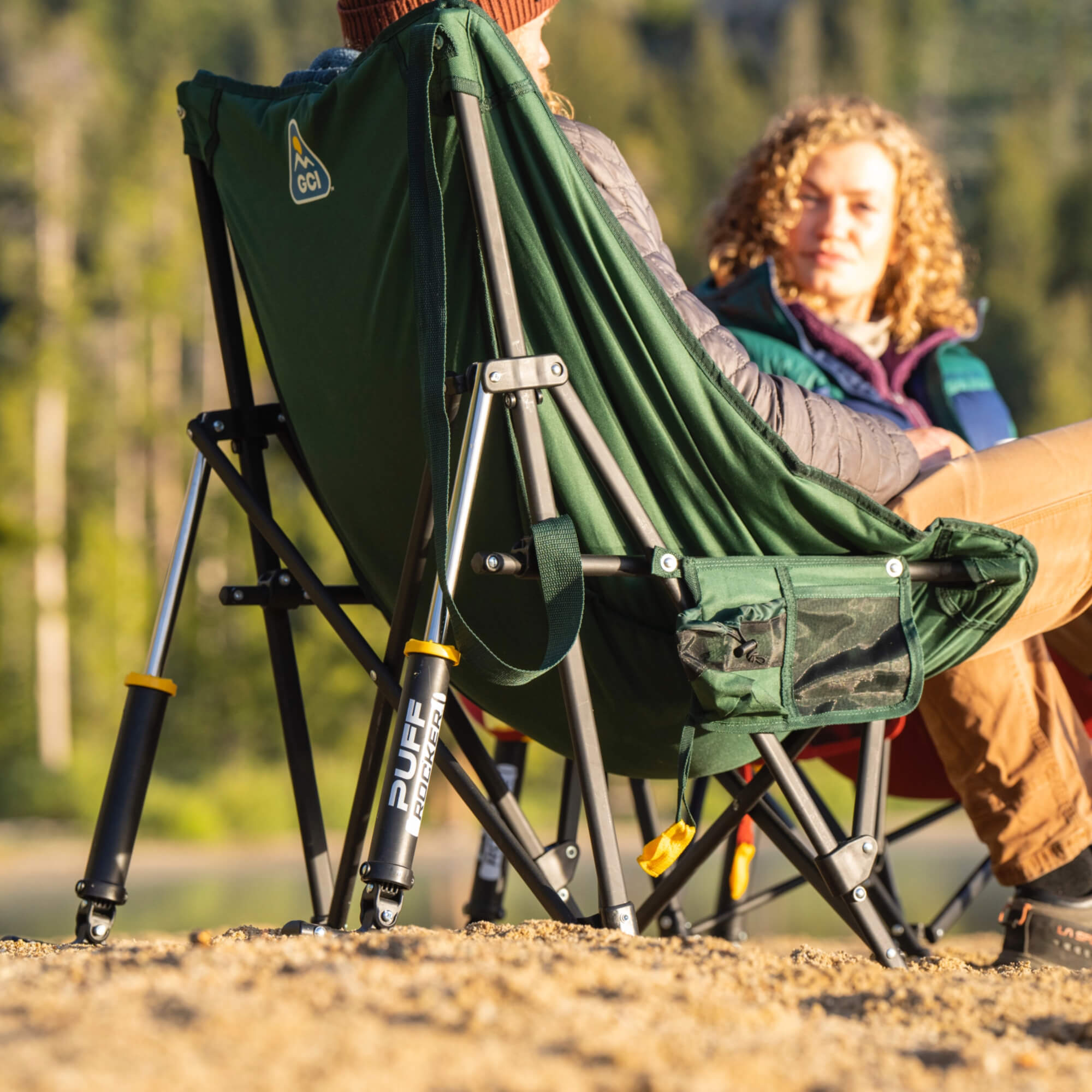 Smooth Motion Puff Rocker - Choice 731 - Patented Spring-Action Rocking Chair for Camping Detail