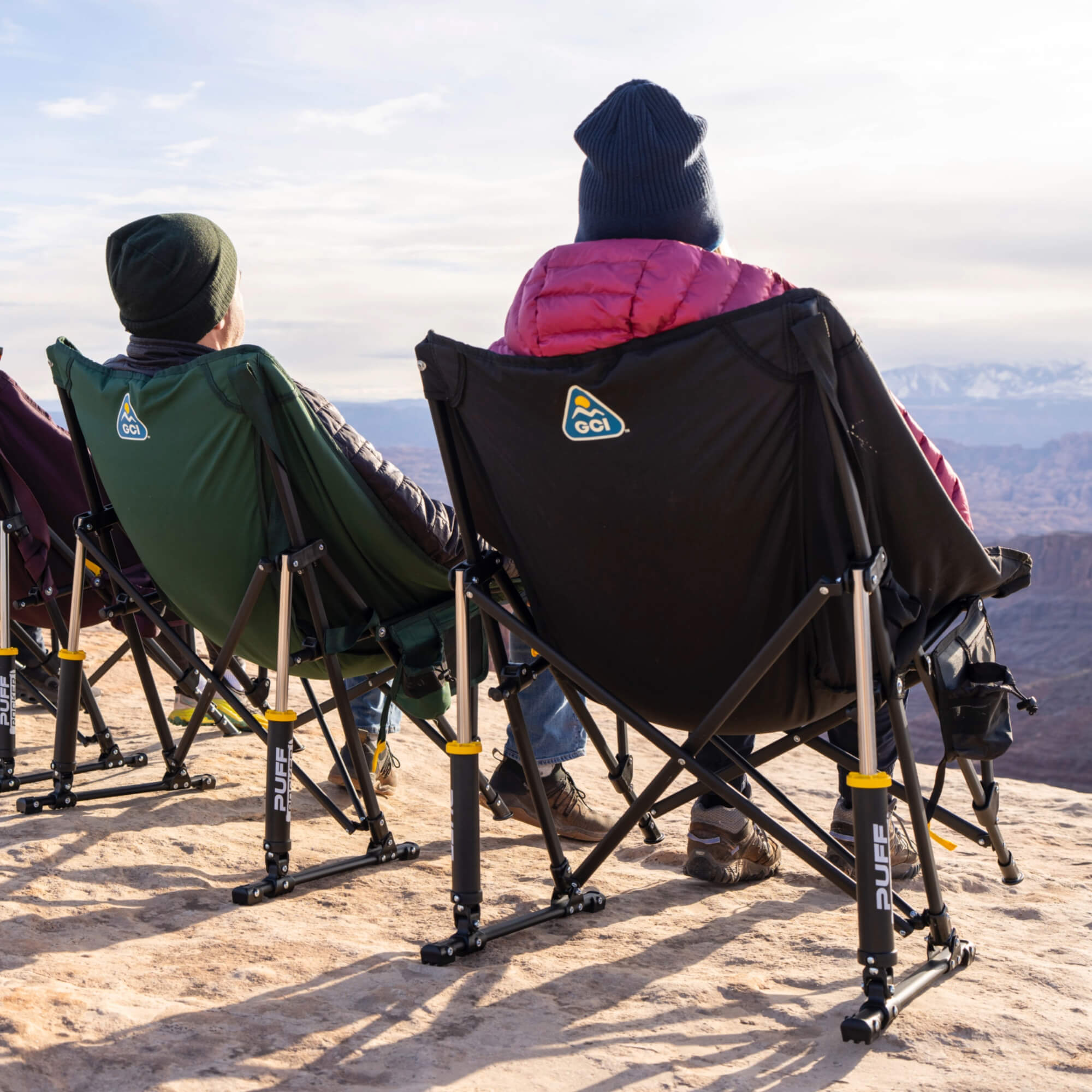Smooth Motion Puff Rocker - Choice 731 - Patented Spring-Action Rocking Chair for Camping Detail