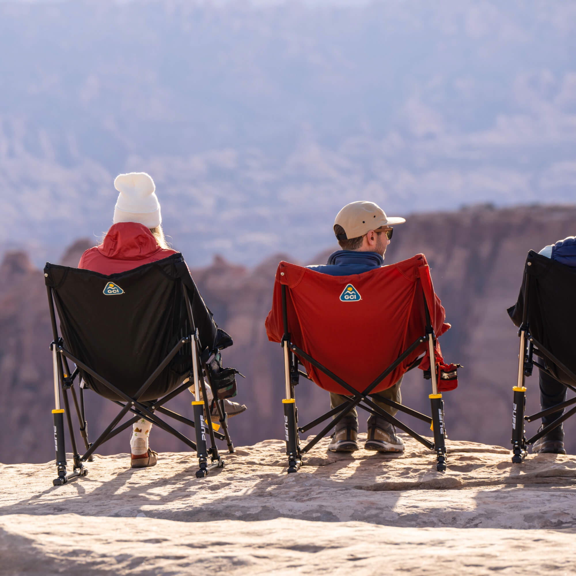 Smooth Motion Puff Rocker - Choice 731 - Patented Spring-Action Rocking Chair for Camping Detail