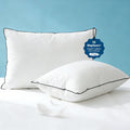 Ergonomic Memory Foam Hypoallergenic 3‑Chamber Goose Feather Down Core Bed Pillows, Standard Size Set of 2, With Microfiber Surround, Soft-... - Decorative Throw Pillow Cushion for Sofa & Bed - Default Title