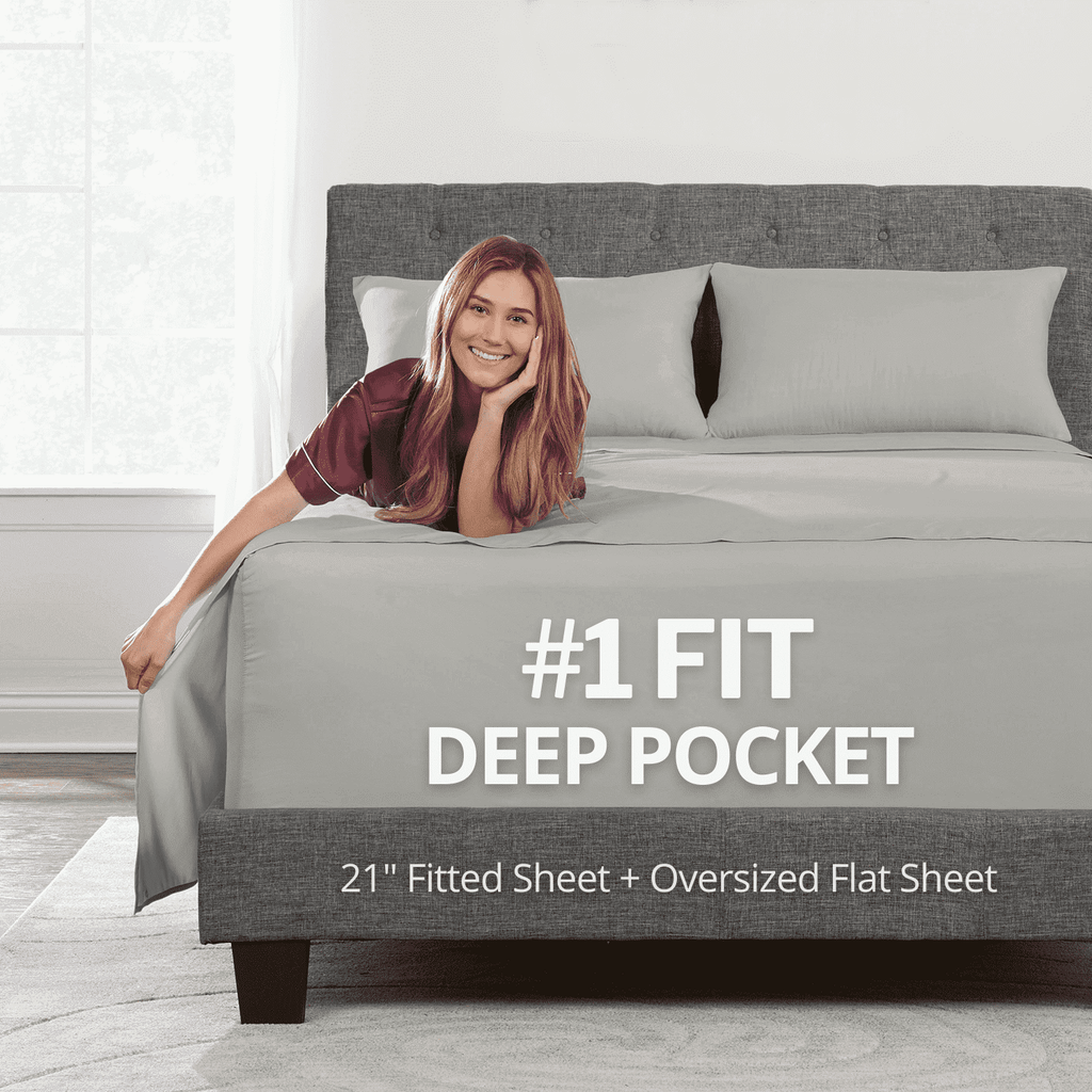 Ultra-Soft Bedding 21” King Extra Deep Pocket Sheets - Deep King Fitted Sheet - Super And Ultra Deep Sheet - For Deep Mattress -... - Luxury Bed Sheet Set with Deep Pockets - Default Title
