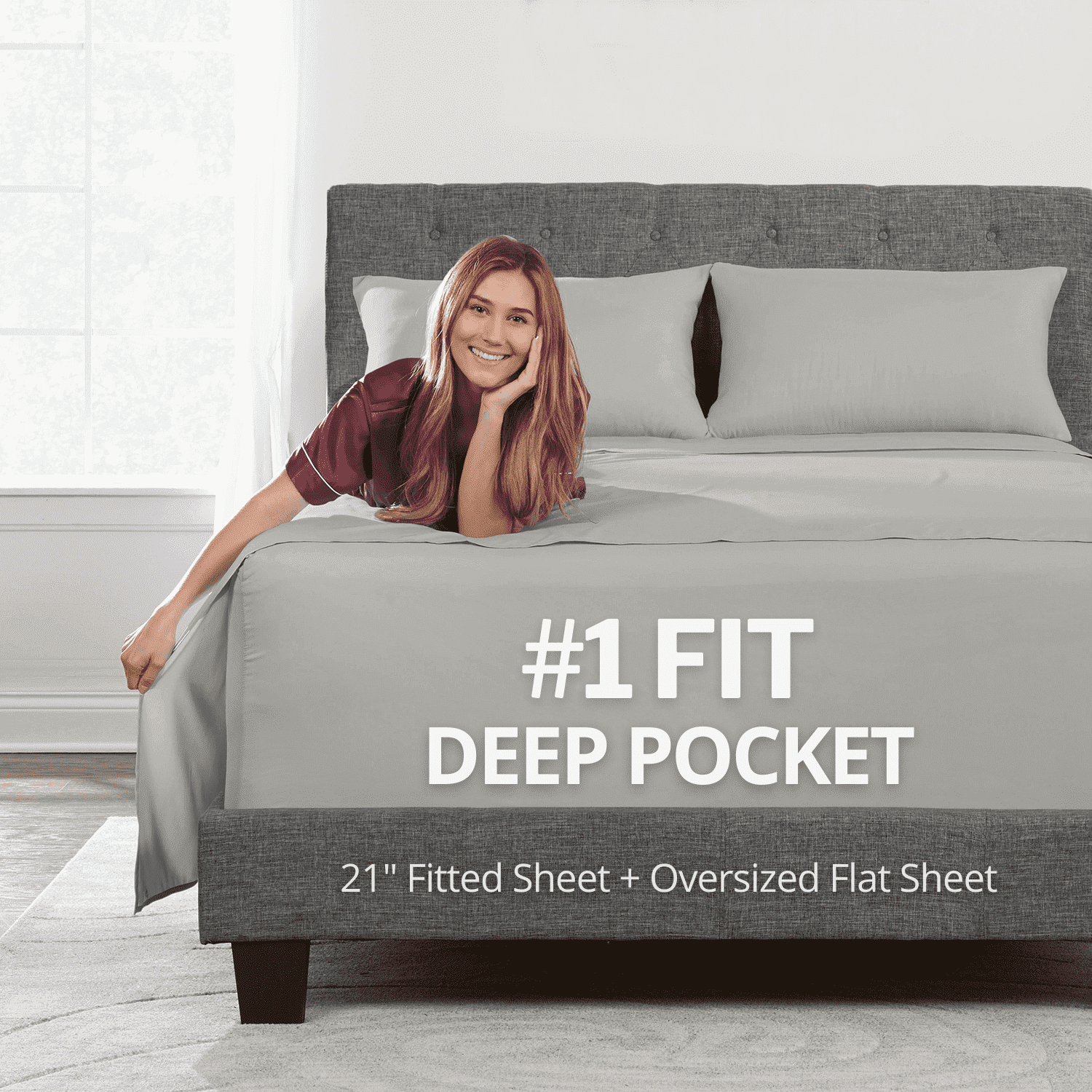 Ultra-Soft Bedding 21” King Extra Deep Pocket Sheets - Deep King Fitted Sheet - Super And Ultra Deep Sheet - For Deep Mattress -... - Luxury Bed Sheet Set with Deep Pockets - Default Title
