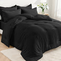 Hypoallergenic Cloud 5-Piece Bed in Bag - Twin Size Comforter Sets, Pillowcases & Sheet Collection for Cozy Bedding Sets Black - Cloud-Like Soft Lightweight Bed Comforter - Default Title