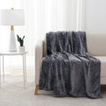 Super Soft Flannel Plush Heathered Soft Oversized Throw Blanket, Gray - Luxury Knitted Decorative Throw Blanket with Fringes - Default Title