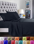 Ultra-Soft 1800 Series Microfiber Bed Sheets 6-Piece Set, Deep Pocket, Queen Black - Breathable Egyptian Cotton Flat & Fitted Sheets - Default Title