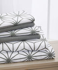 Premium Egyptian Cotton Bed Sheets Full Gray Texture/Embroidery 1500 Thread Count Microfiber - Cooling Hotel Quality Bedding Sheets and Pillowcases - Default Title
