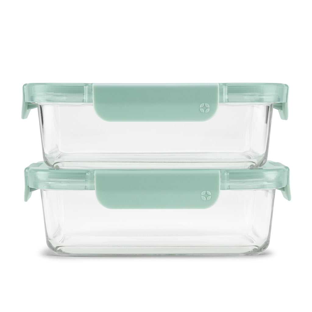 Whimsical Doughnut 3.4 Cup 2 Pack Glass Meal Prep Containers with Locking Lids - Playful Star & Heart Shaped Geometric NeeDoh - Default Title