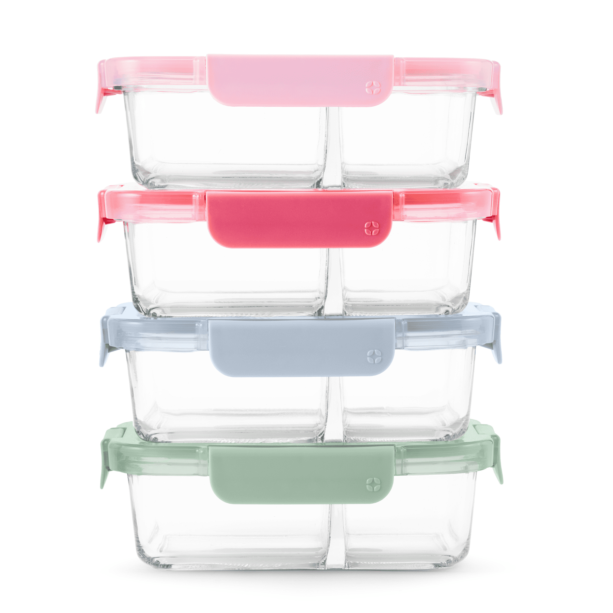 Playful Geometric 8pc 3.4 Cup Divided Glass Meal Prep Set - Deliciously Soft Cupcake Sensory Glob - Default Title