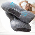 Fluffy Shredded 2-Piece Set - 24"x15" Gray Bed for Back, Side, Stomach Sleepers - Ergonomic Memory Foam Pillow for Neck Pain Support - Default Title