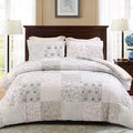 Hypoallergenic Cloud 3-Piece Patchwork King Size Comforter Set, Microfiber Bedding Down Alternative Comforter for All Seasons with 2 Pillo... - Luxurious Quilted Duvet Cover Set - Default Title