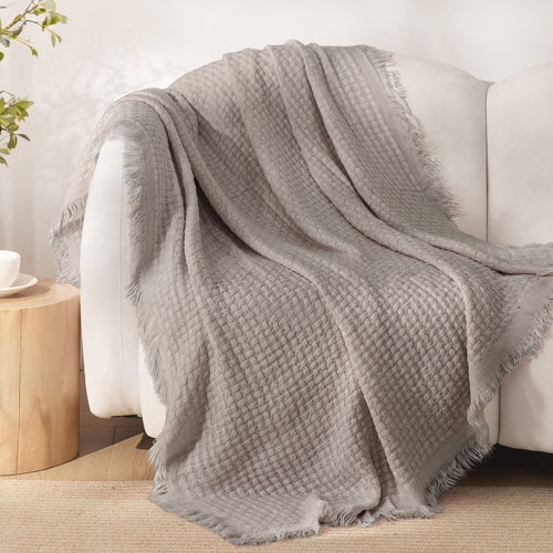 Decorative Knitted Knitted Throw Blanket with Fringes for Couch, Soft and Warm Textured Throw for All Season, Lightweight Breathable Roo... - Lightweight Plush Warm Blanket for All Seasons - Default Title