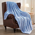 Reversible Sherpa Plush Fuzzy Large Fleece Throw Blanket (50" x 70", Mixed Cobalt Blue)- Soft, Warm and Lightweight - Lightweight Plush Warm Blanket for All Seasons - Default Title