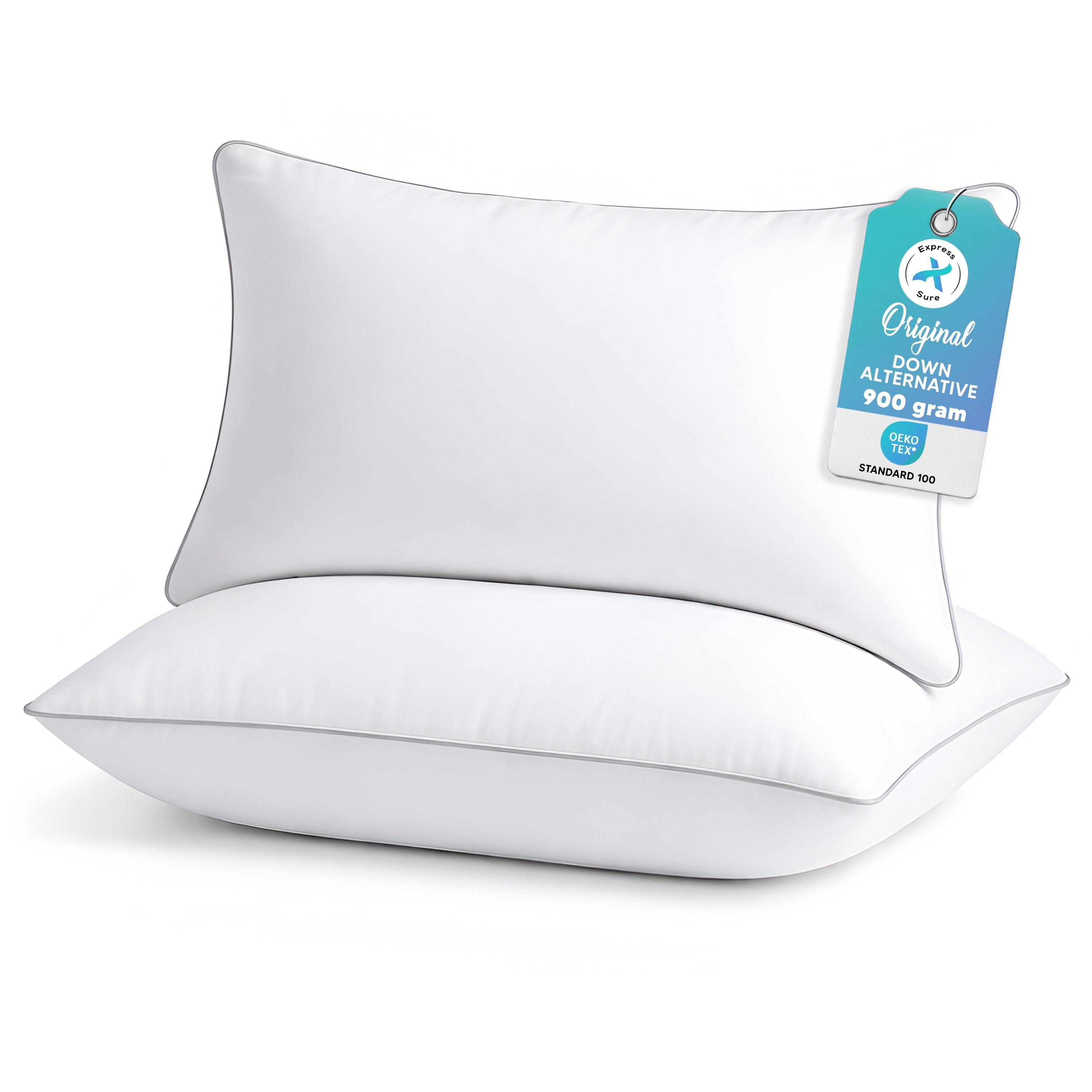 Decorative Plump 2-Pack Standard Bed Pillows – Soft, Breathable & Hypoallergenic for Better Sleep - Ergonomic Memory Foam Pillow for Neck Pain Support - Default Title
