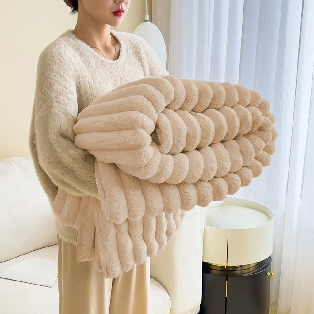 Decorative Knitted Extra Large Throw Blanket for Couch Home Office Hotel 100% Cotton Super Soft Blanket for Adult 47"x70" Khaki - Luxury Knitted Decorative Throw Blanket with Fringes - Default Title