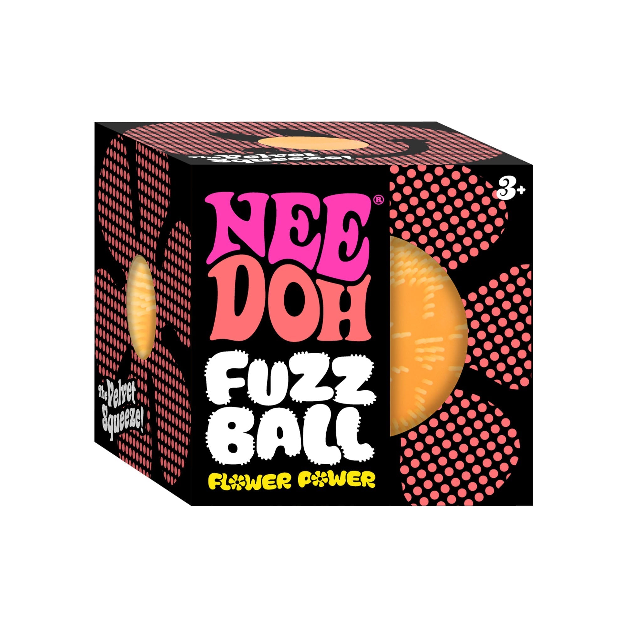 Textured Sensory NeeDoh Fuzz Ball Flower Power | Signature Elm Point - Fuzzy Flocked Textured Sensory Fidget Ball Detail