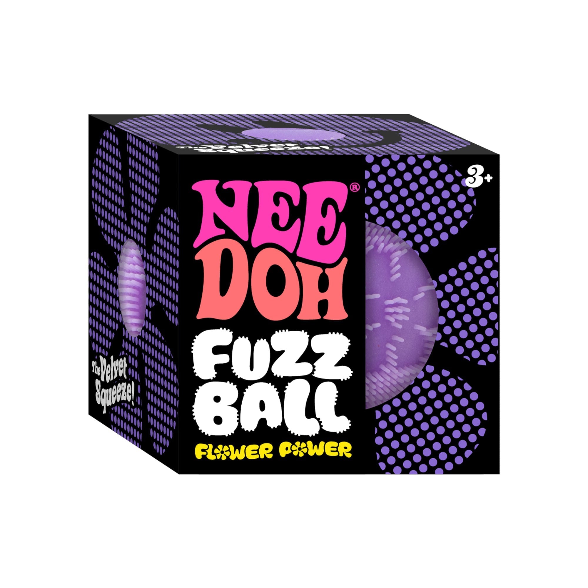 Textured Sensory NeeDoh Fuzz Ball Flower Power | Signature Elm Point - Fuzzy Flocked Textured Sensory Fidget Ball Detail