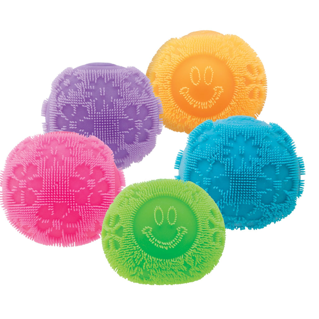 Textured Sensory NeeDoh Fuzz Ball Flower Power | Signature Elm Point - Fuzzy Flocked Textured Sensory Fidget Ball Detail