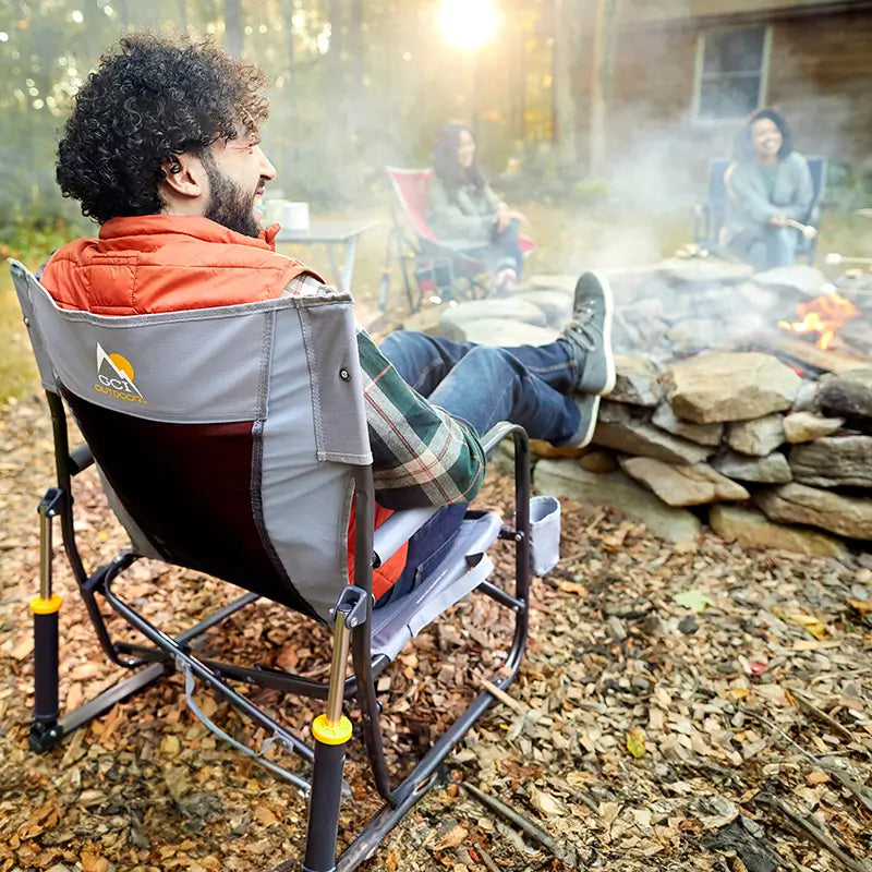 Heavy-Duty Freestyle FirePit Rocker - Choice 737 - Patented Spring-Action Rocking Chair for Camping Detail