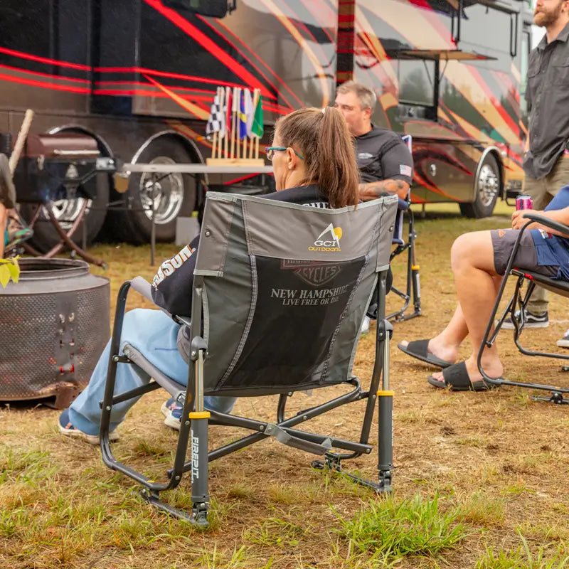 Heavy-Duty Freestyle FirePit Rocker - Choice 737 - Patented Spring-Action Rocking Chair for Camping Detail