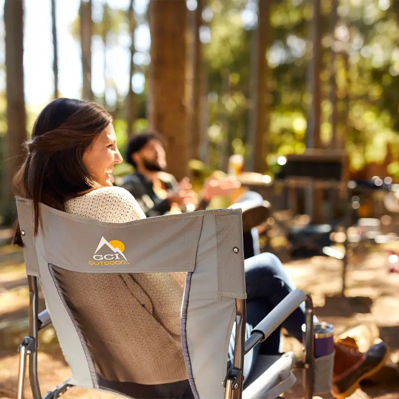Heavy-Duty Freestyle FirePit Rocker - Choice 737 - Patented Spring-Action Rocking Chair for Camping Detail