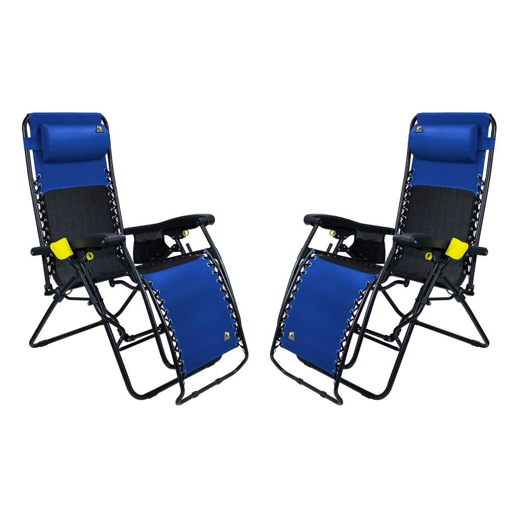 Backpack Travel Freeform Zero Gravity Lounger Bundle - Choice 507 - Rust-Resistant Aluminum Sand-Friendly Lounge Chair - Royal Blue