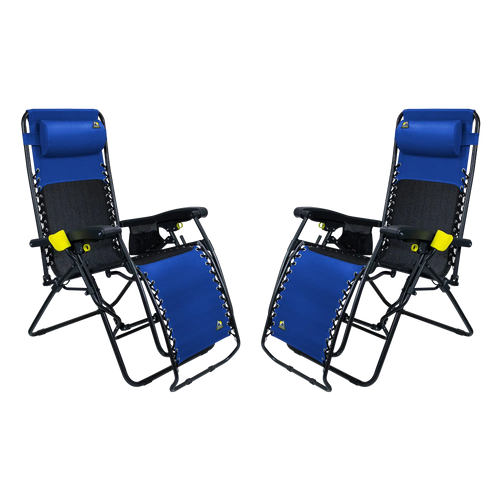 Backpack Travel Freeform Zero Gravity Lounger Bundle - Choice 507 - Rust-Resistant Aluminum Sand-Friendly Lounge Chair - Royal Blue