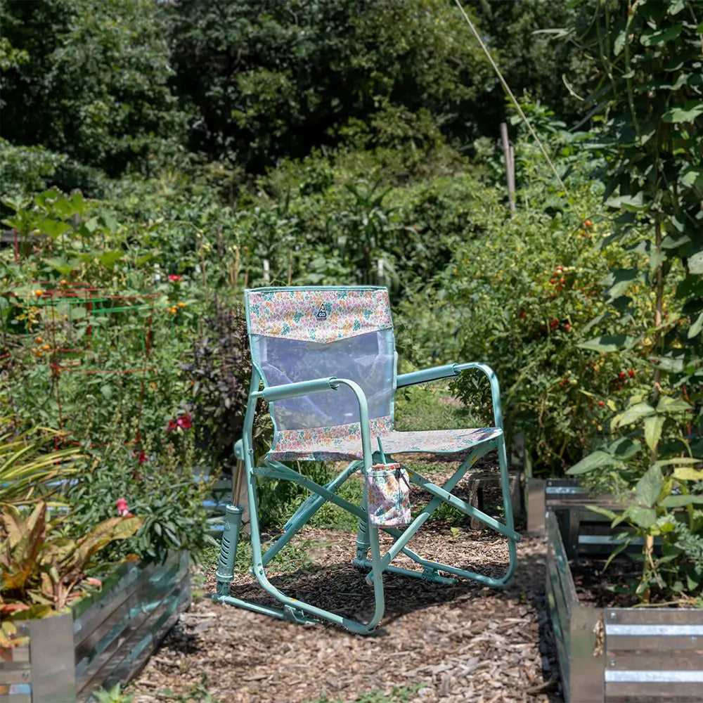 Premium All-Weather Freestyle Rocker Elite - Choice 460 - Heavy-Duty Kickback Rocker with Beverage Holder Detail
