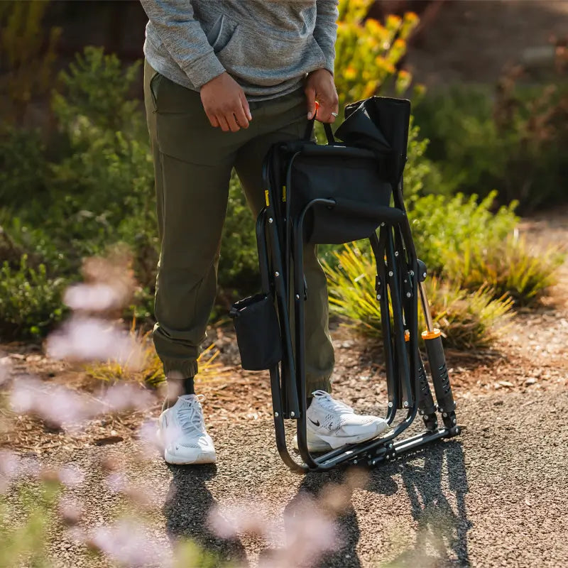 Premium All-Weather Freestyle Rocker Elite - Choice 460 - Heavy-Duty Kickback Rocker with Beverage Holder Detail