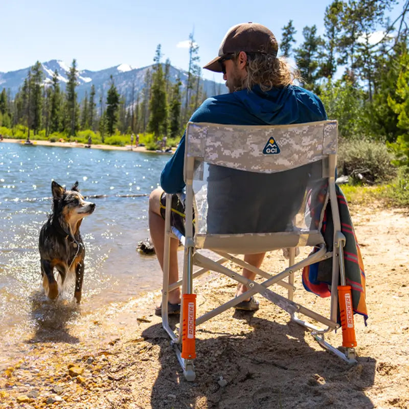 Premium All-Weather Freestyle Rocker Elite - Choice 460 - Heavy-Duty Kickback Rocker with Beverage Holder Detail