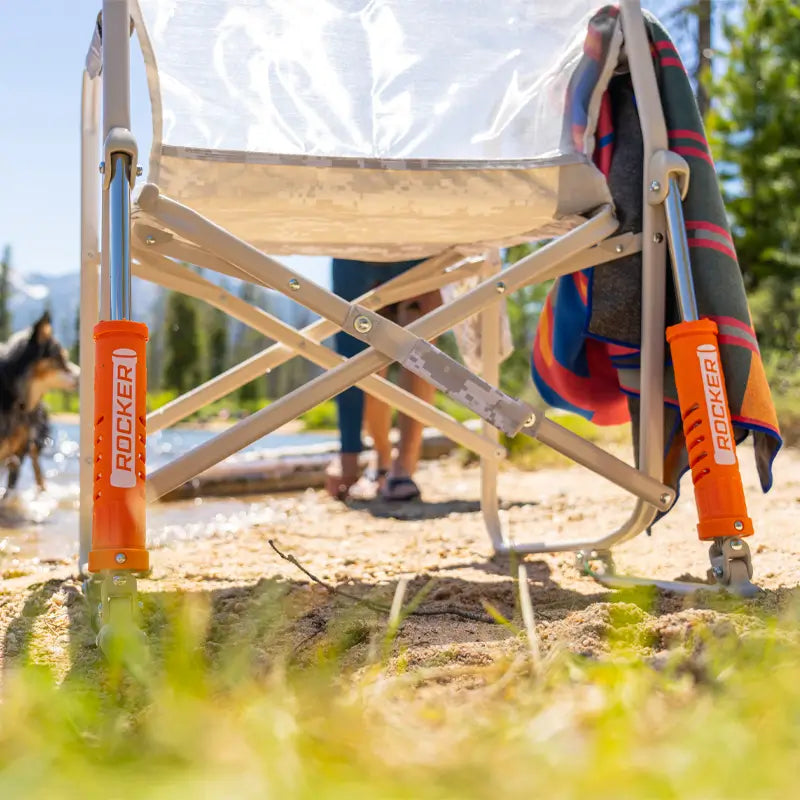 Premium All-Weather Freestyle Rocker Elite - Choice 460 - Heavy-Duty Kickback Rocker with Beverage Holder Detail